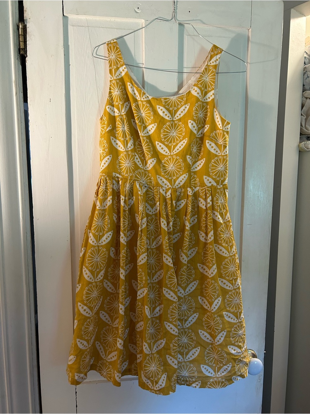 Boden Yellow Printed Sundress